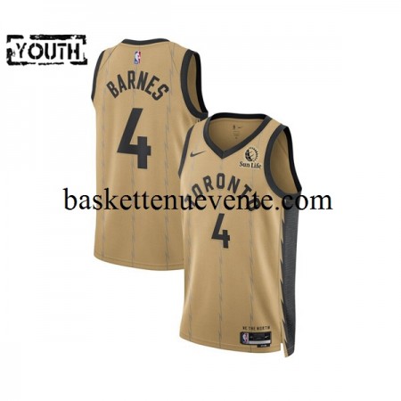 Maillot Basket Toronto Raptors Scottie Barnes 4 2023-2024 Nike City Edition Brown Swingman - Enfant